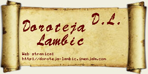 Doroteja Lambić vizit kartica